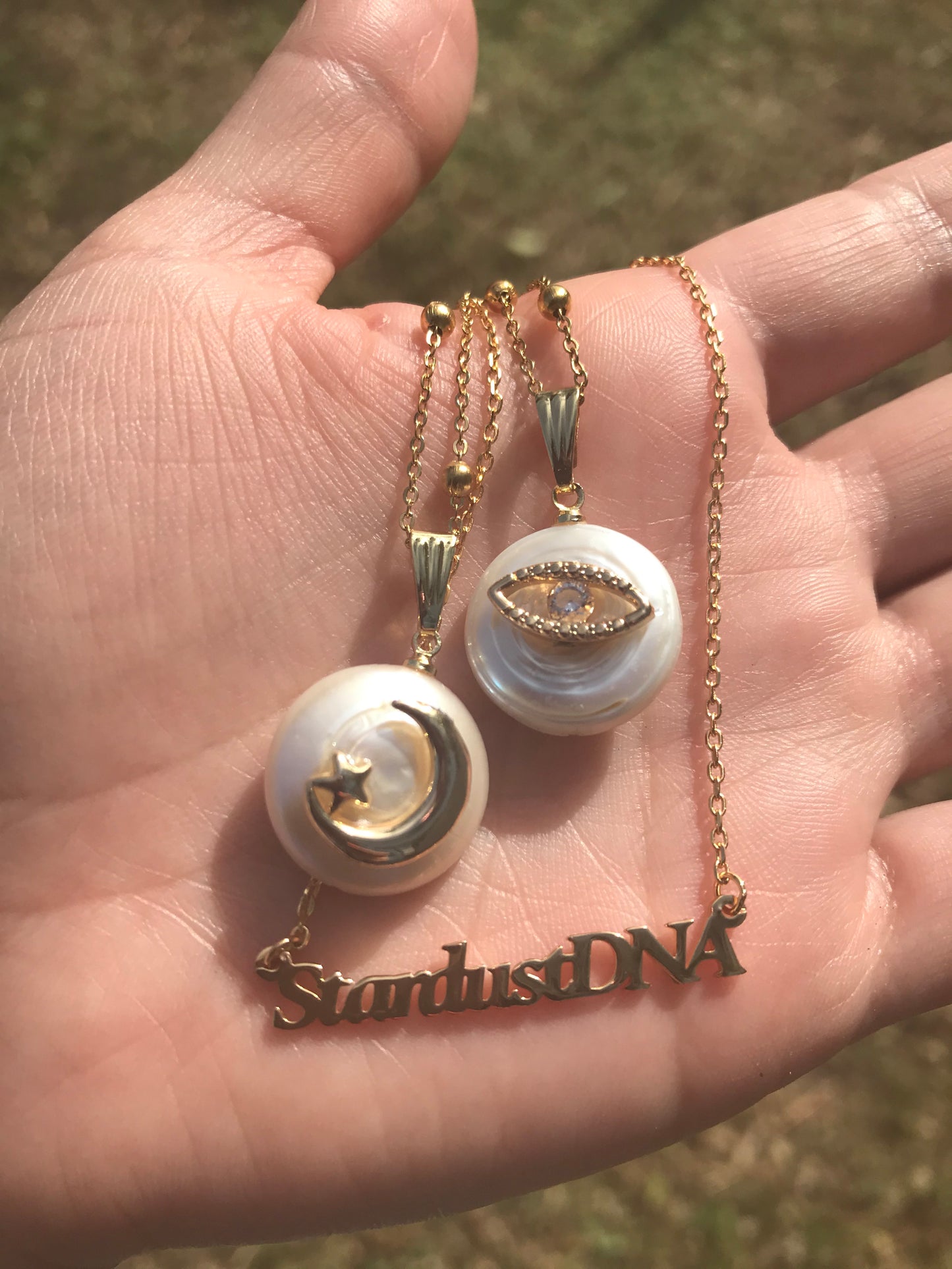 White Sphere Eye Necklace