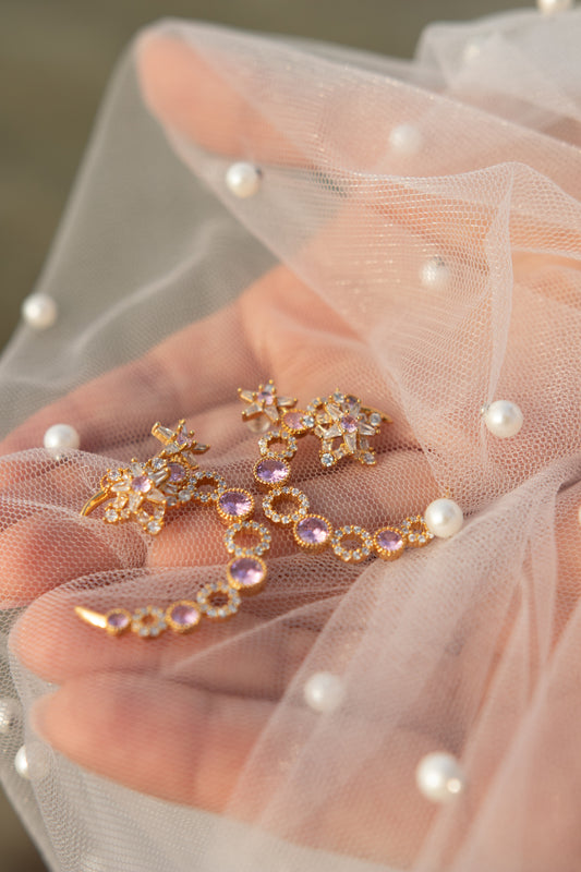 My Moon Dream Earrings - Purple and Shiny