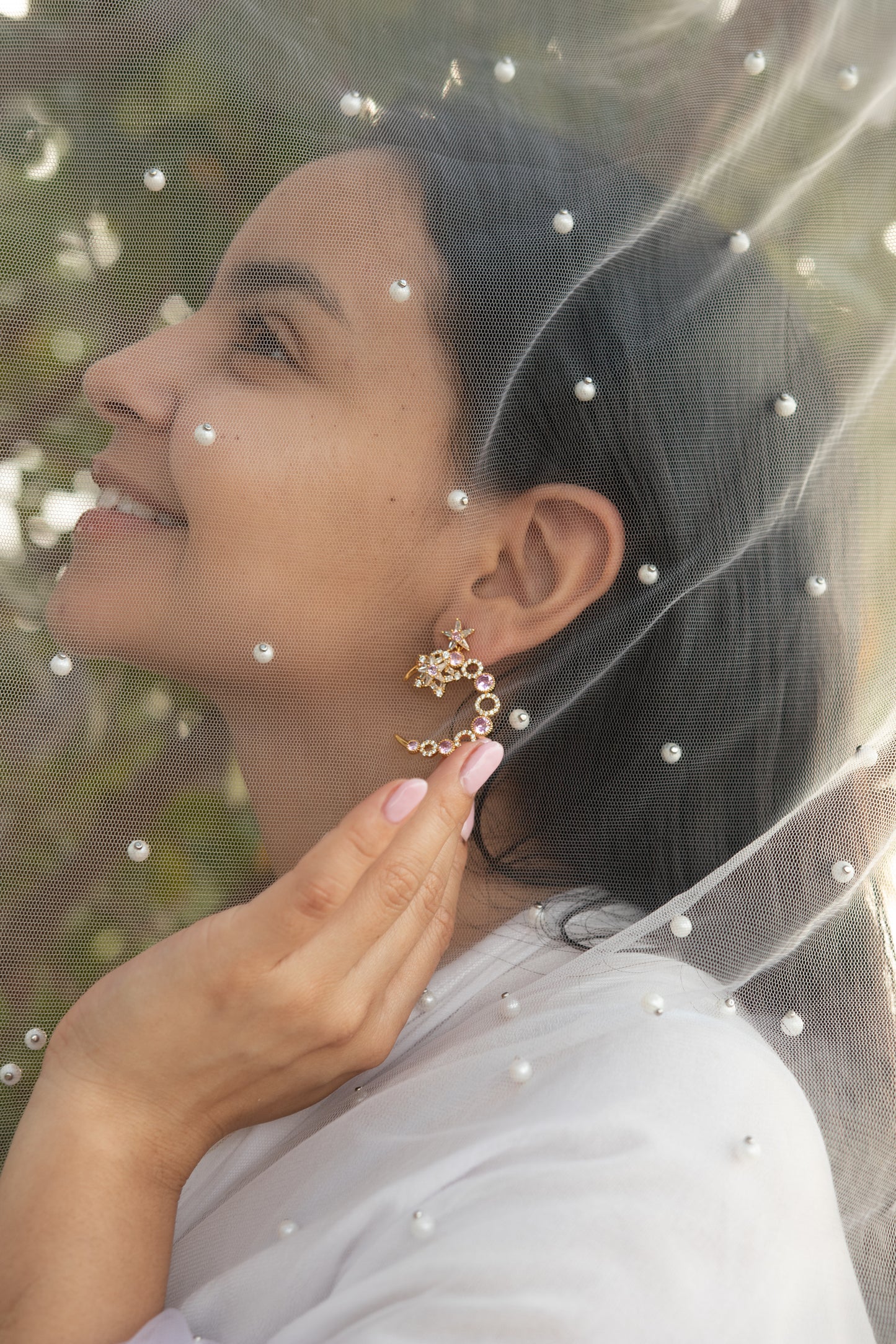 My Moon Dream Earrings - Purple and Shiny