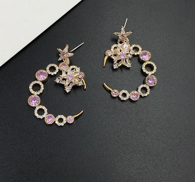 My Moon Dream Earrings - Purple and Shiny