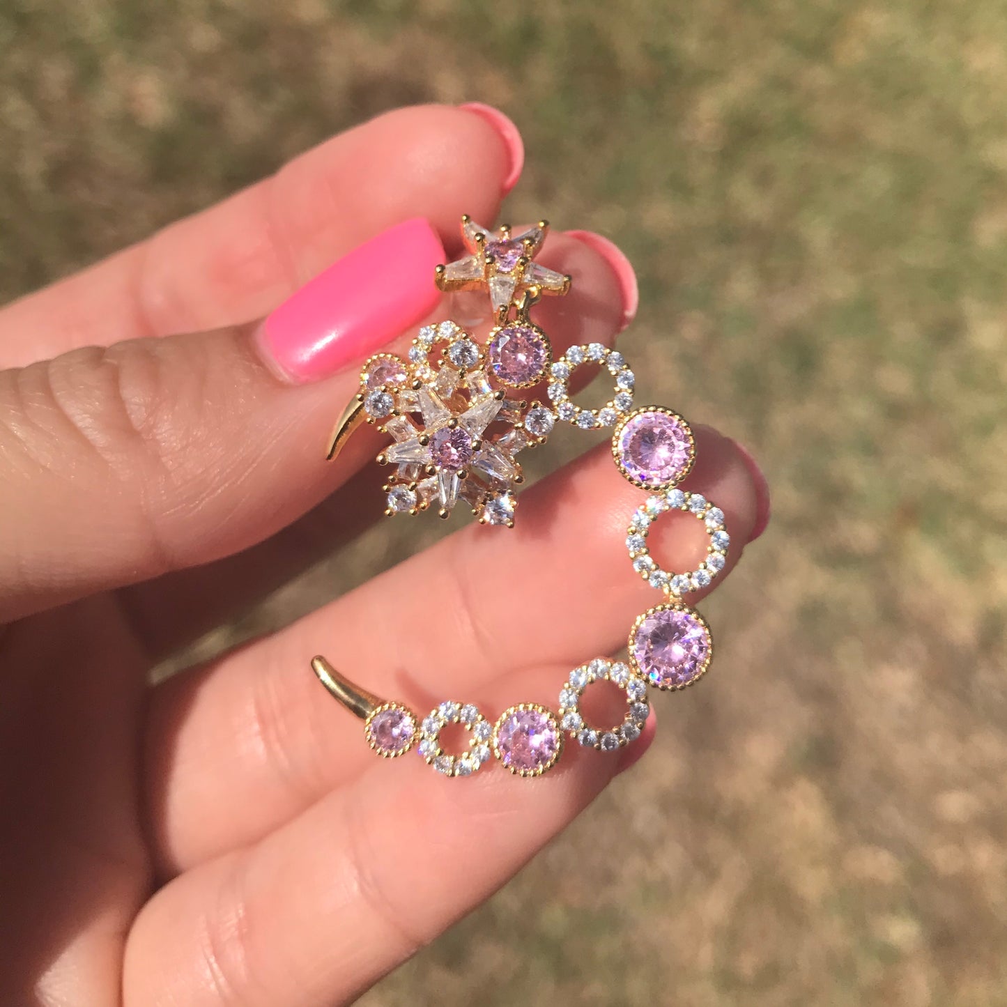 My Moon Dream Earrings - Purple and Shiny