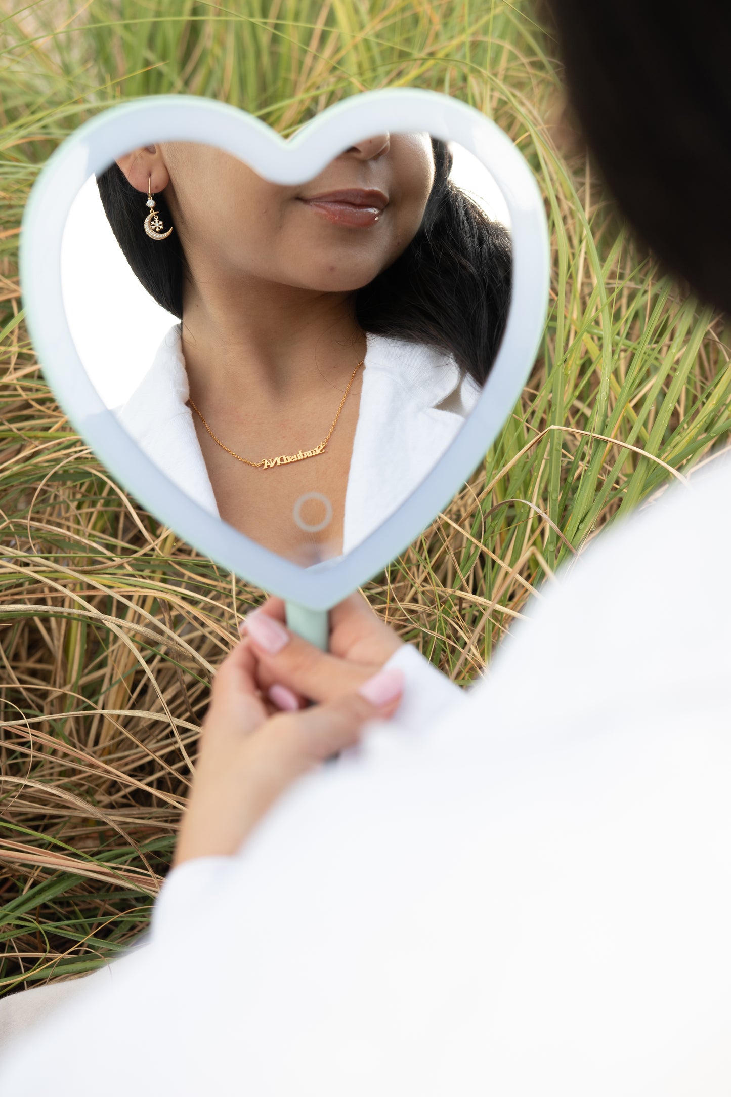 Shiny Snow Moon Earrings